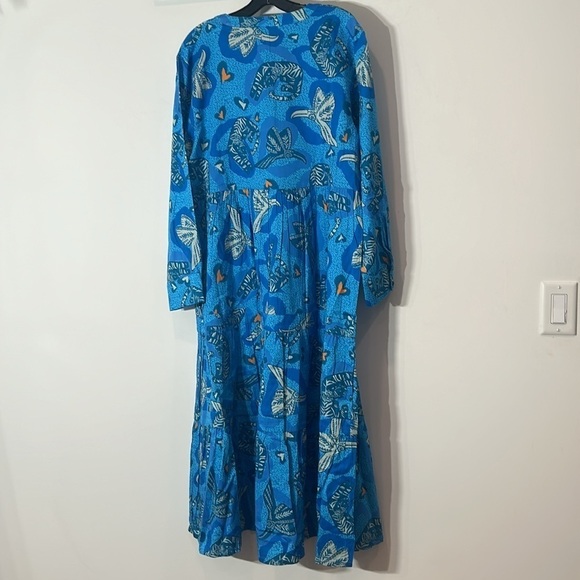 Brand new BRITTON COURT Jungle Safari blue print maxi DRESS size medium women’s - Picture 6 of 9